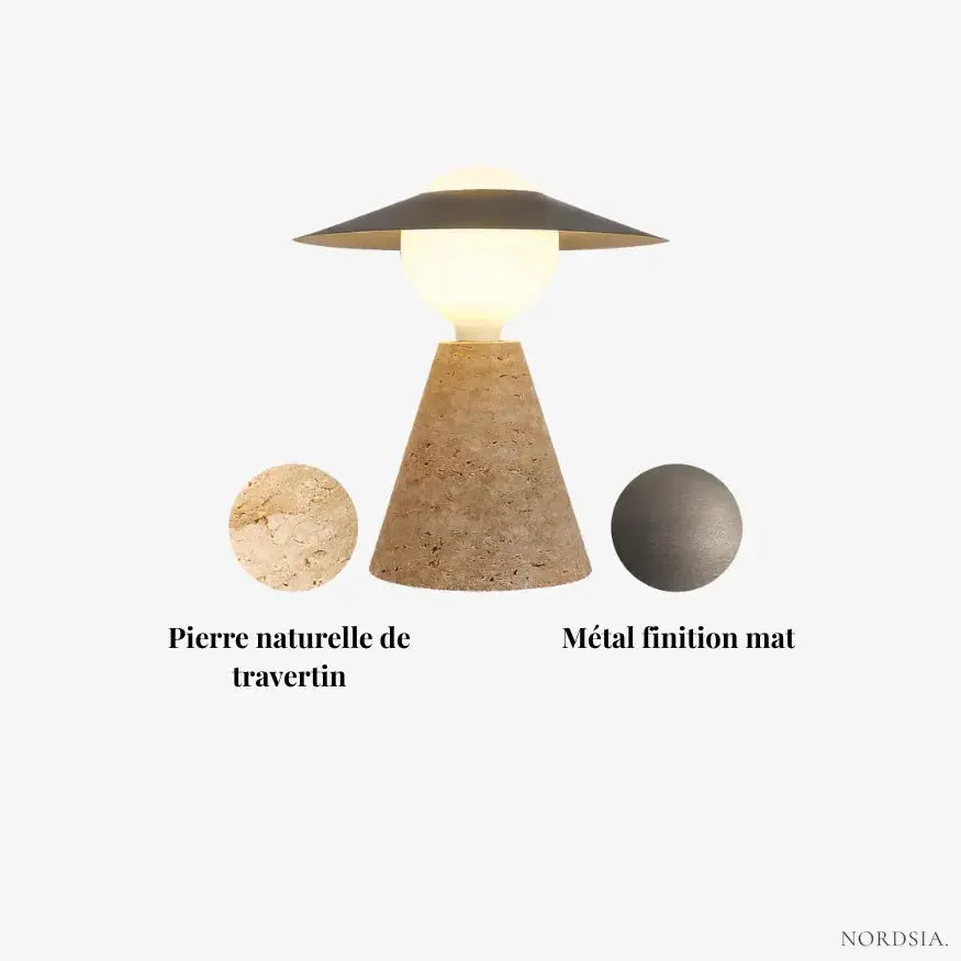 Kadiyevka Scandinavian Travertine & Opal Glass Lamp | Aili
