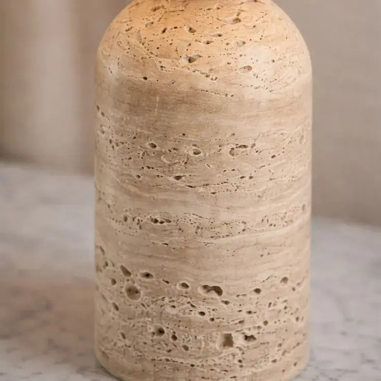 Kadiyevka Scandinavian Travertine and Opaline Glass Lamp | Asta