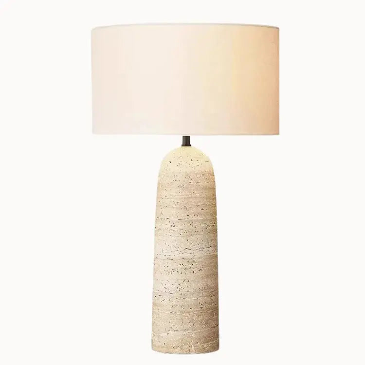 Kadiyevka Freja Modern Travertine & Fabric Lamp