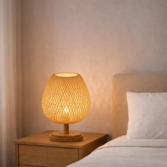 Kadiyevka Neya Natural Wood and Bamboo Bedside Lamp