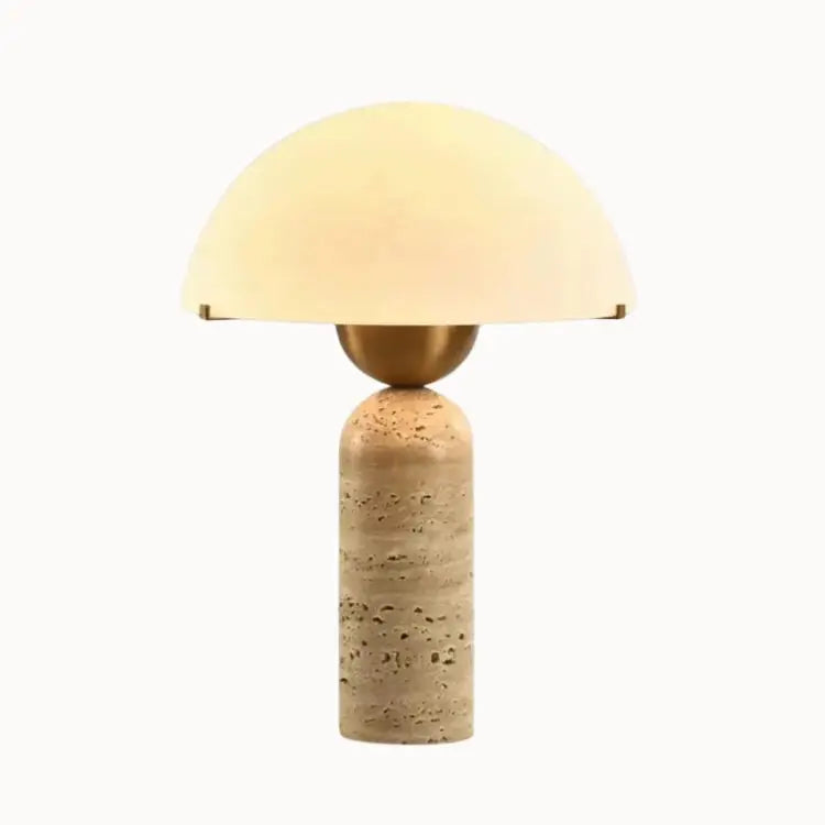 Kadiyevka Scandinavian Travertine and Opaline Glass Lamp | Asta